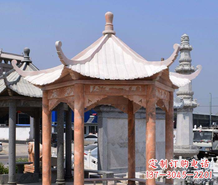 广州中领雕塑设计凉亭雕塑，清新简约添美感