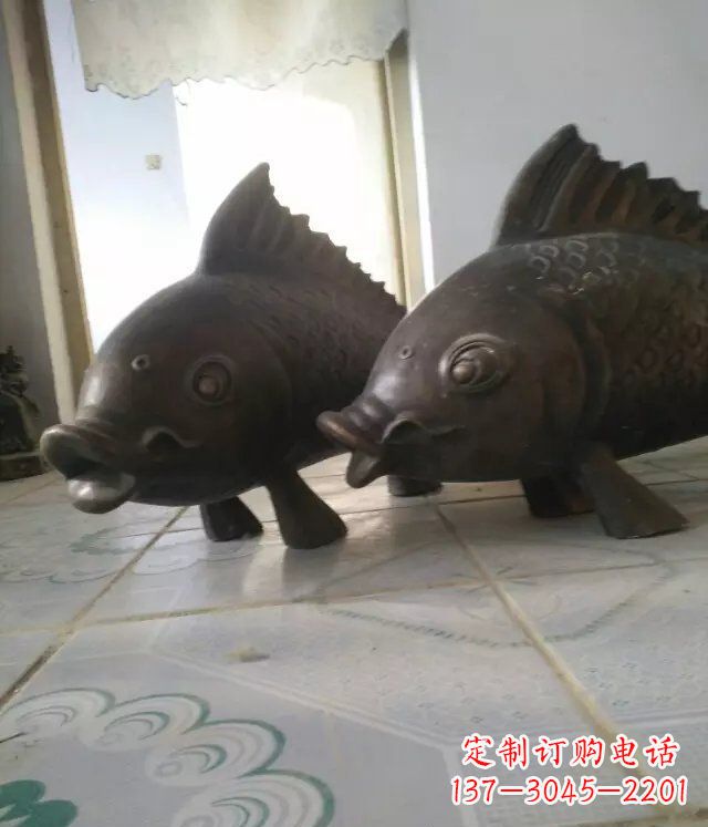 广州公园小鱼景观动物铜雕