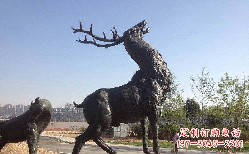 广州驯鹿精美铜雕