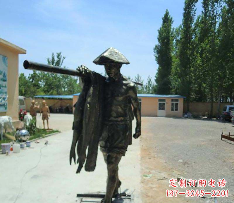 广州传承古老文化的渔民雕塑