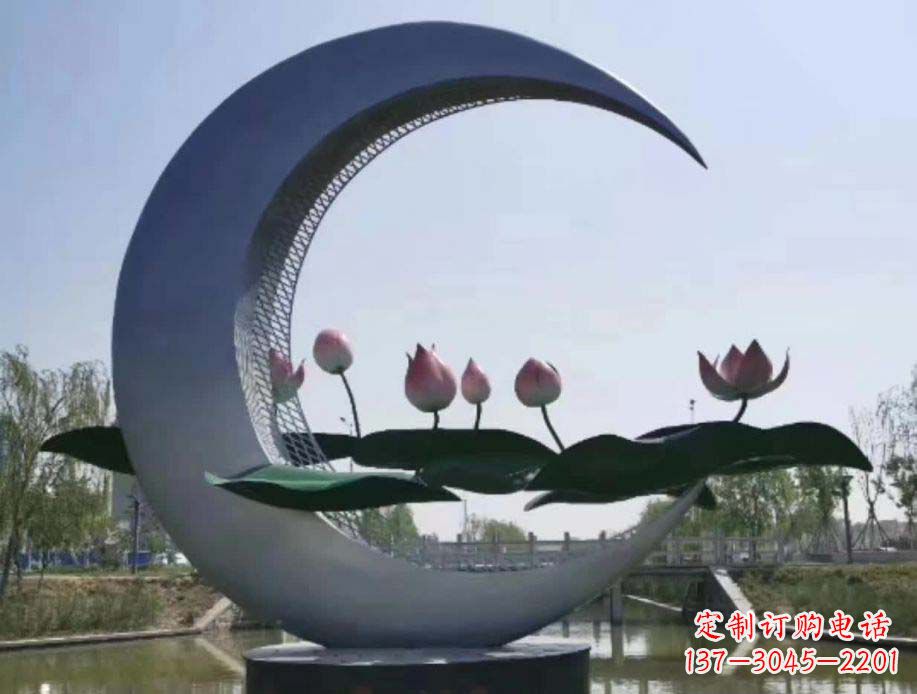 广州不锈钢月亮景观装饰雕塑