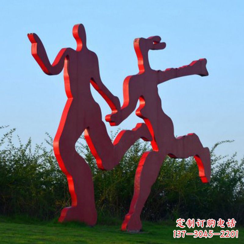 广州情侣心剪影雕塑