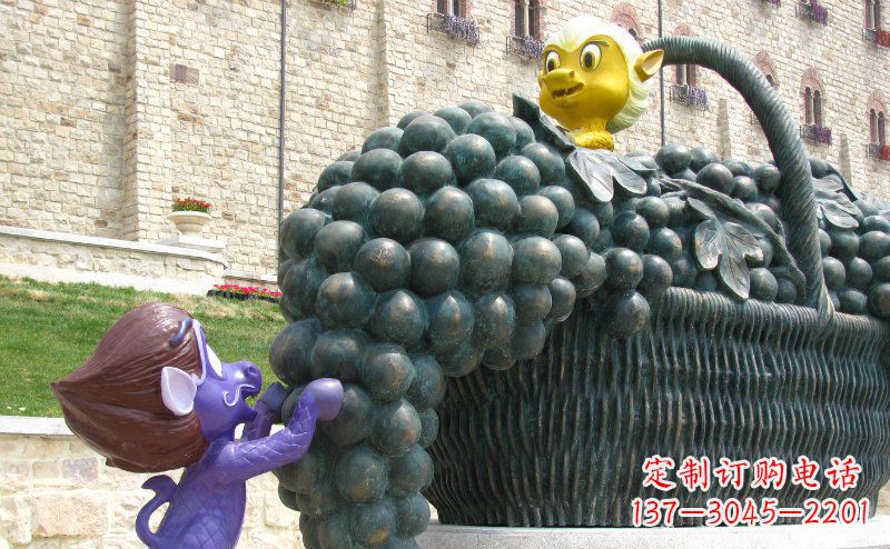 广州精致雕刻，定制葡萄花篮雕塑