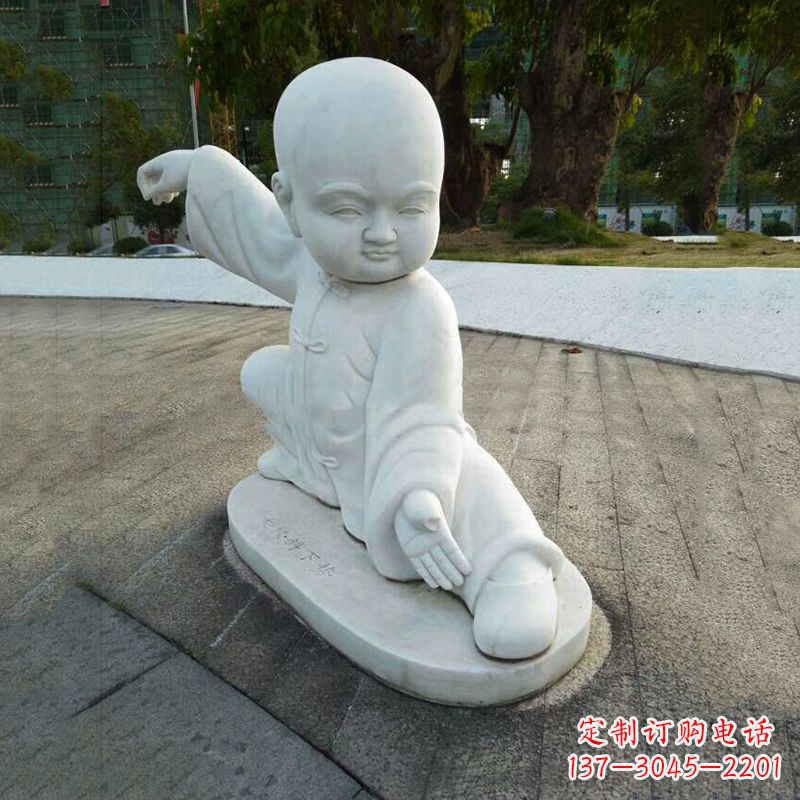 广州瑞士艺术家精美制作的和尚汉白玉石雕塑