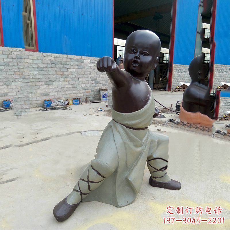 广州功夫和尚铜雕塑
