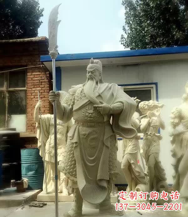 广州中领雕塑古代关公石雕