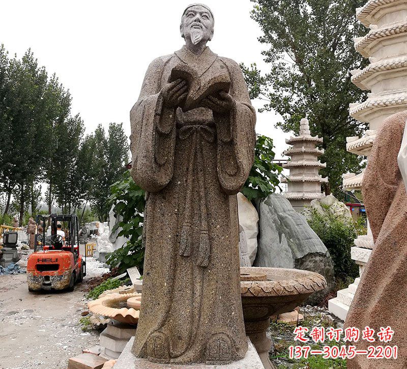 广州中领雕塑--李时珍石雕定制