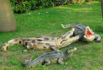 广州可爱的鳄鱼仿真动物雕塑