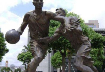 广州公园打篮球人物铜雕222