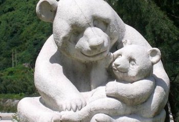 广州公园装饰熊猫石雕