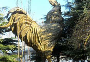 广州艺术级公鸡大型铜雕