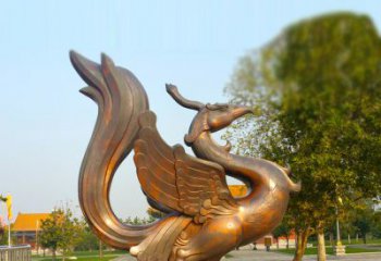 广州纯铜铸造的四灵之朱雀雕塑