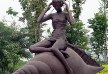 广州海螺姑娘铜雕——让美丽长存记忆