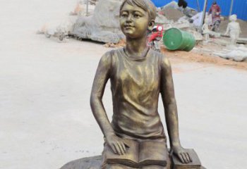 广州铜雕景观摆件——“女孩看书”
