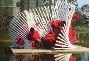 广州玫瑰之美，不锈钢艺术雕塑