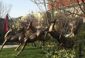 广州中领雕塑：精美铜鹿动物雕塑