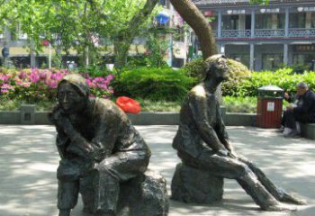 广州充满深情的老人铜雕