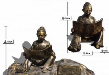广州情怀鲜活，浓浓爱意古代读书小孩雕塑