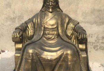广州展现历史荣光的成吉思汗铜雕
