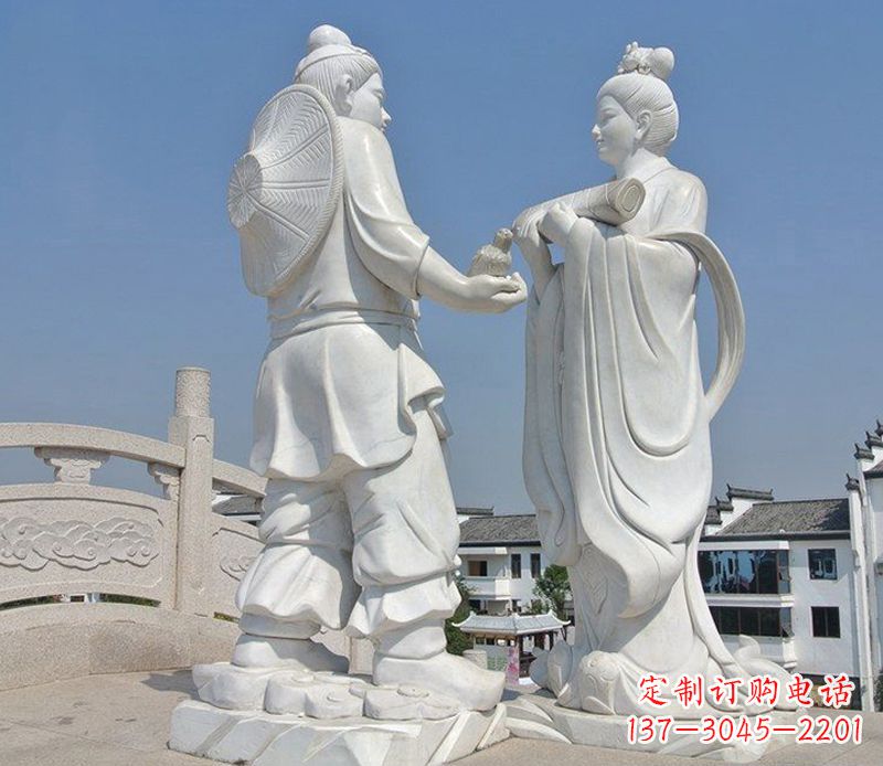 广州唯美古典,传统牛郎织女石雕