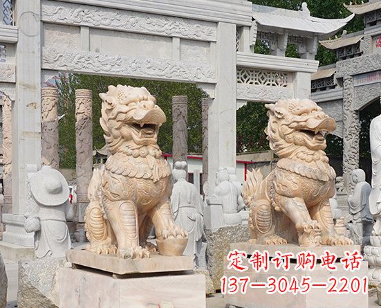 广州古典神麒麟石雕,传承古老文化