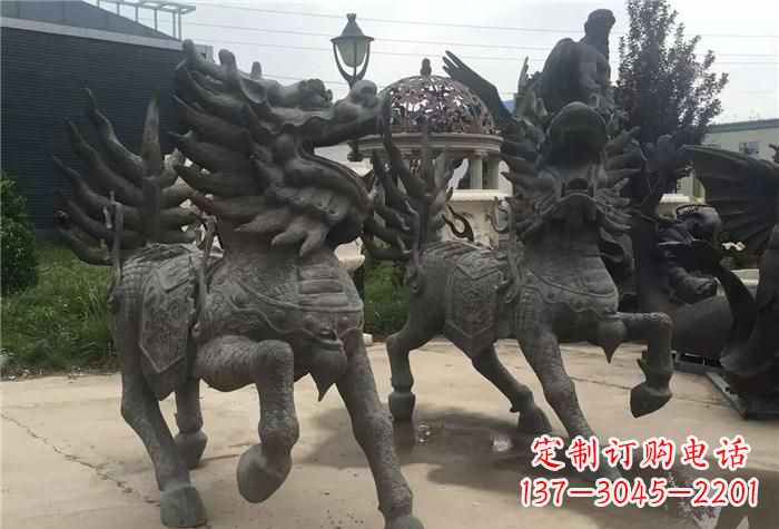广州精美的古典铜麒麟雕塑