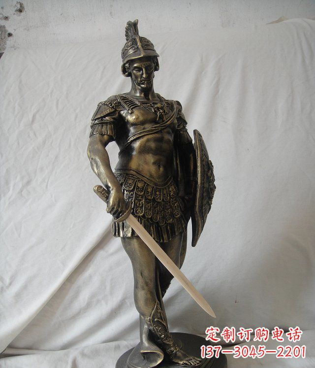 广州古罗马风格的玻璃钢战士雕塑