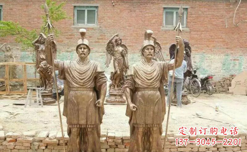 广州古罗马风情,精致雕刻的“战士雕塑”