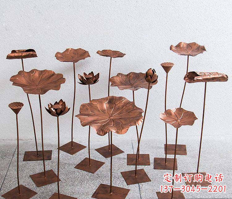 广州精美古铜色荷花不锈钢雕塑