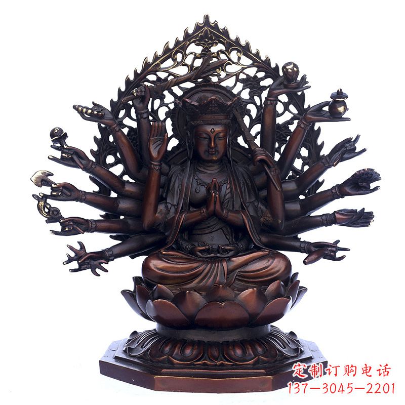 广州精致古铜观音雕塑
