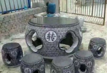 广州风格独特的鼓式仿古石桌凳石雕
