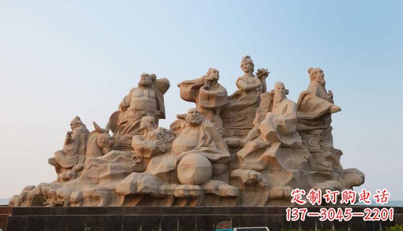 广州广场八仙过海神像石雕