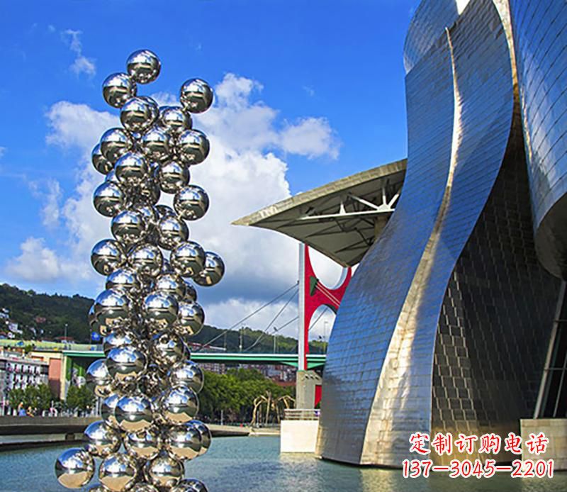 广州高端不锈钢抽象龙柱雕塑