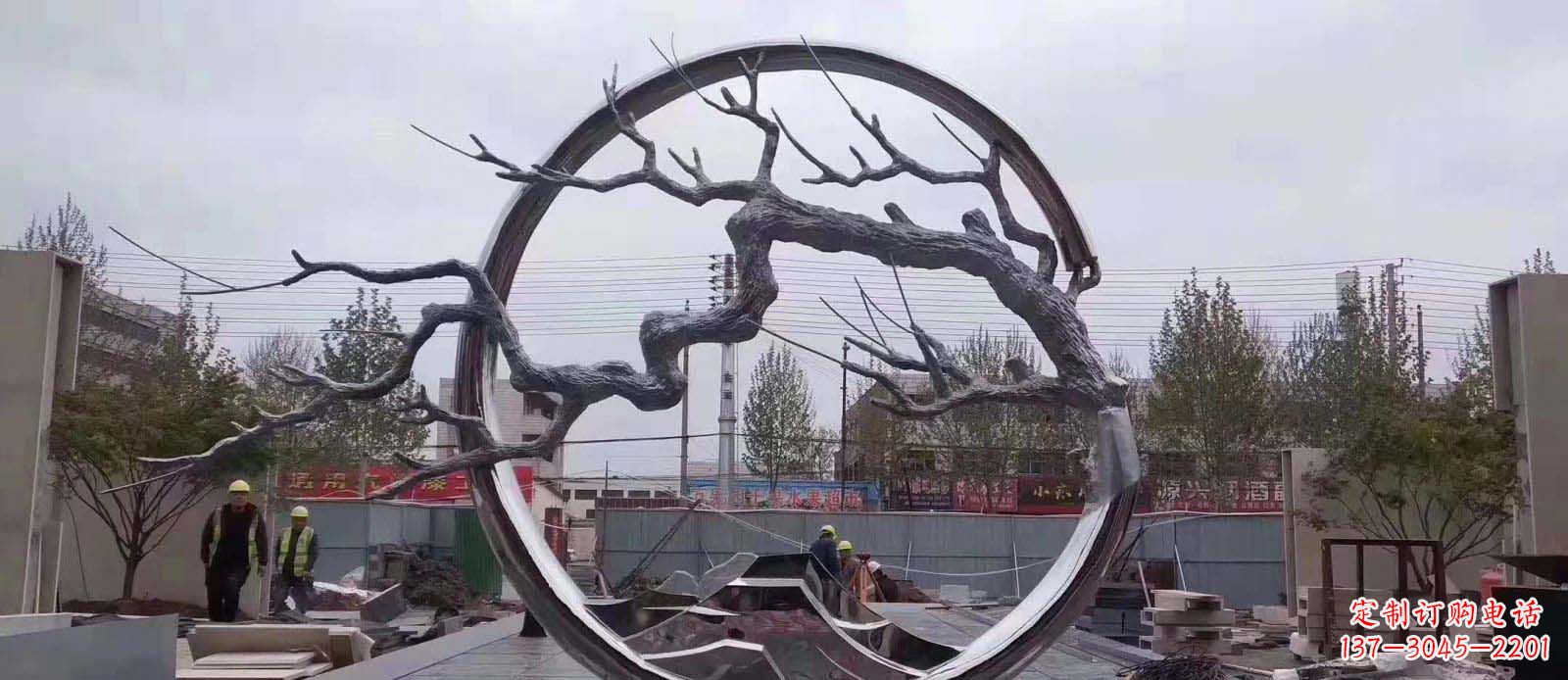 广州广场不锈钢抽象树枝雕塑