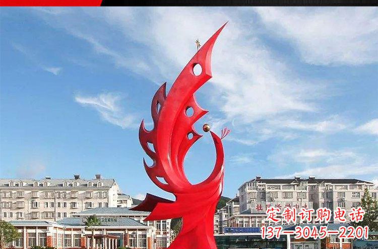 广州广场不锈钢凤凰摆件雕塑1