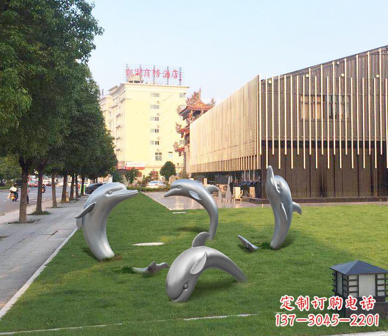 广州艺术雕塑“海豚”摆件