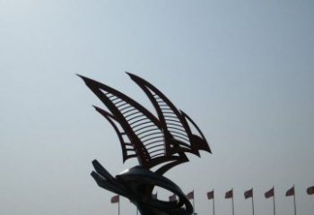 广州不锈钢手工帆船雕塑
