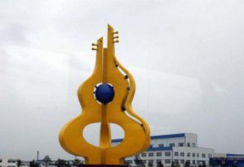 广州中领雕塑：葫芦琵琶不锈钢雕塑