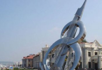 广州经典音乐雕塑：不锈钢大提琴