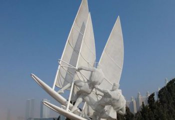 广州不锈钢帆船比赛运动雕塑