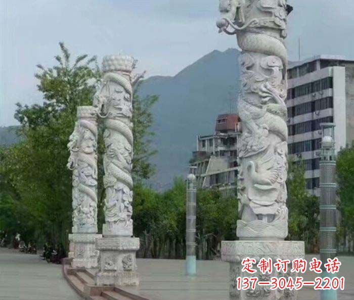 广州定制精美的盘龙柱石雕