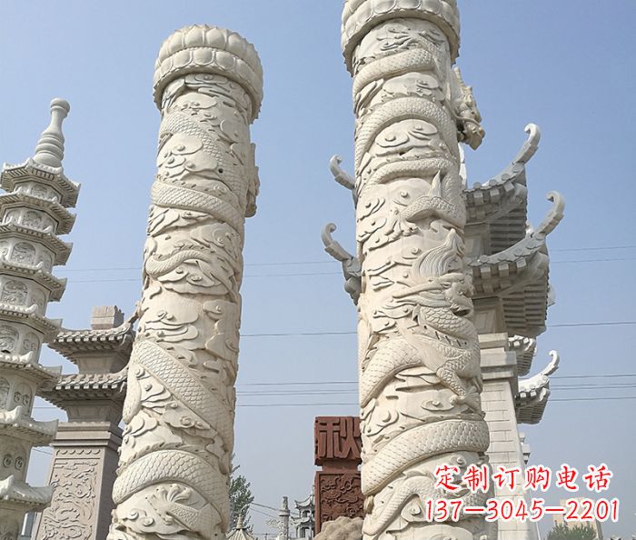 广州传承雄风,精美绝伦的盘龙柱石雕