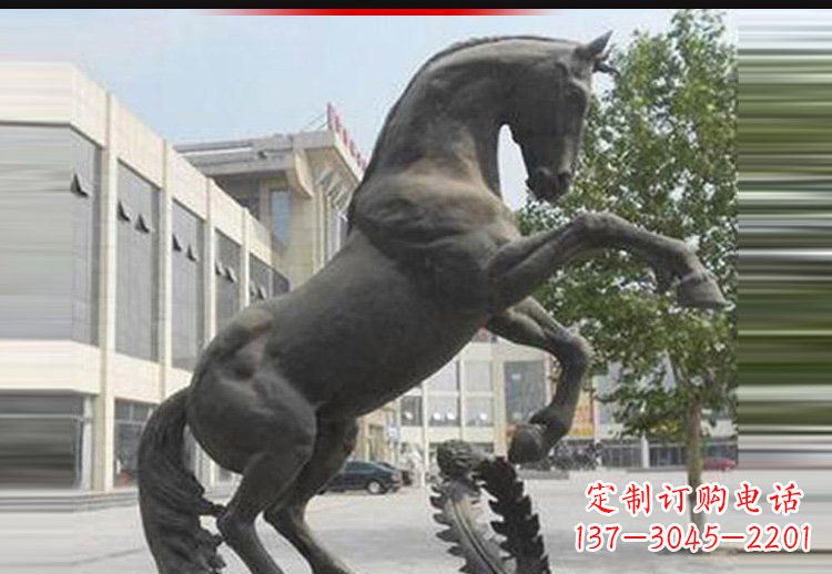 广州中领雕塑出品:可爱动物铜雕跳跃马
