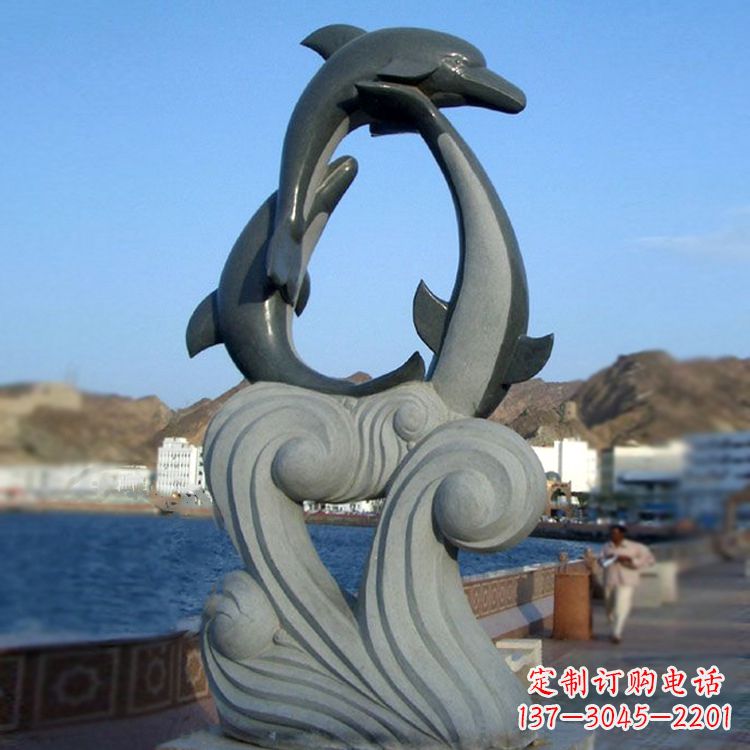 广州欣赏海豚石雕塑的美丽