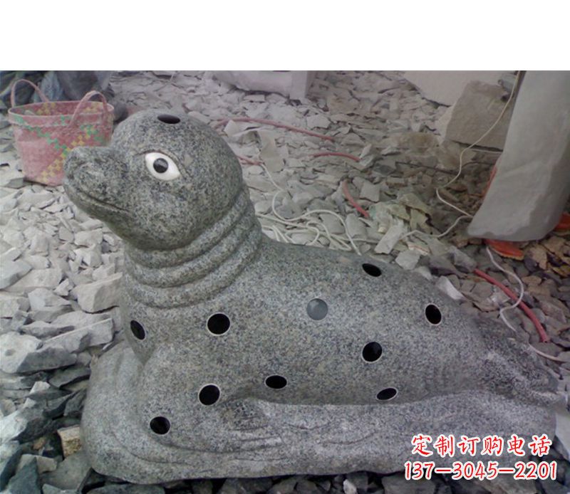 广州海洋动物小海豹石雕