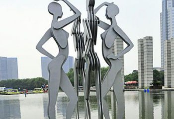 广州优雅的不锈钢情侣跳舞雕塑