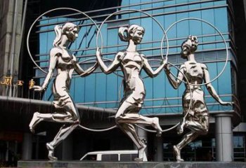 广州不锈钢跳舞美女雕塑