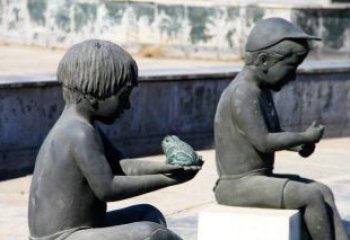 广州儿童景观铜雕，携带童趣的青蛙