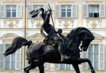广州中领雕塑-大型罗马士兵骑马铜雕