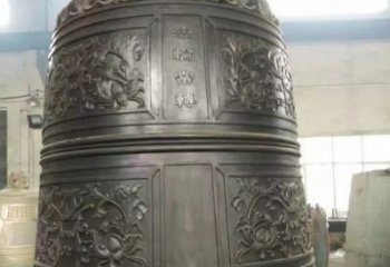 广州国泰民安铜钟寺庙铜雕-传统工艺精美的铜钟雕塑